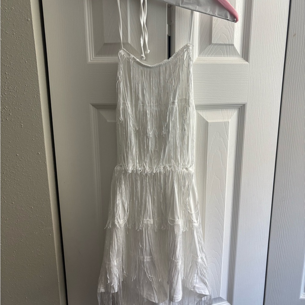 Amazon White Fringe Jumpsuit